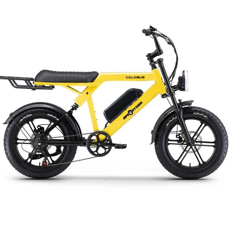 Bicicleta electrica APE RYDER COLOBUS YELLOW, motor 250W, baterie 48V/10.4Ah, viteza 25 km/h, autonomie 60 km, adulti, roti 20″, display LCD Bicicleta electrica APE RYDER COLOBUS YELLOW, motor 250W, baterie 48V/10.4Ah, viteza 25 km/h, autonomie 60 km, adulti, roti 20″, display LCD