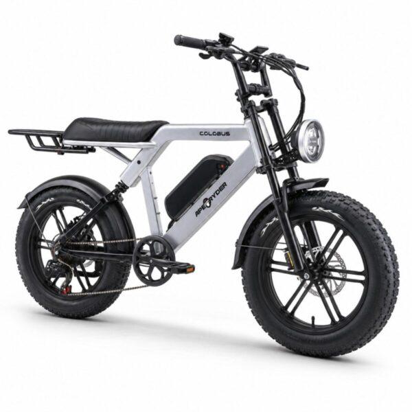 Bicicleta electrica APE RYDER COLOBUS GREY, motor 250W, baterie 48V/10.4Ah, viteza 25 km/h, autonomie 60 km, adulti, roti 20", display LCD