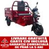 triciclu electric forte cargo 500, putere motor 1000 w, baterie plumb acid 60v/45ah, autonomie 50 km, fara permis, viteza 25 km/h, culoare rosu, carte rar inclusa
