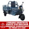 triciclu electric forte cargo 500, putere motor 1000 w, baterie plumb acid 60v/52ah, autonomie 50 km, fara permis, viteza 25 km/h, culoare gri, carte rar inclusa