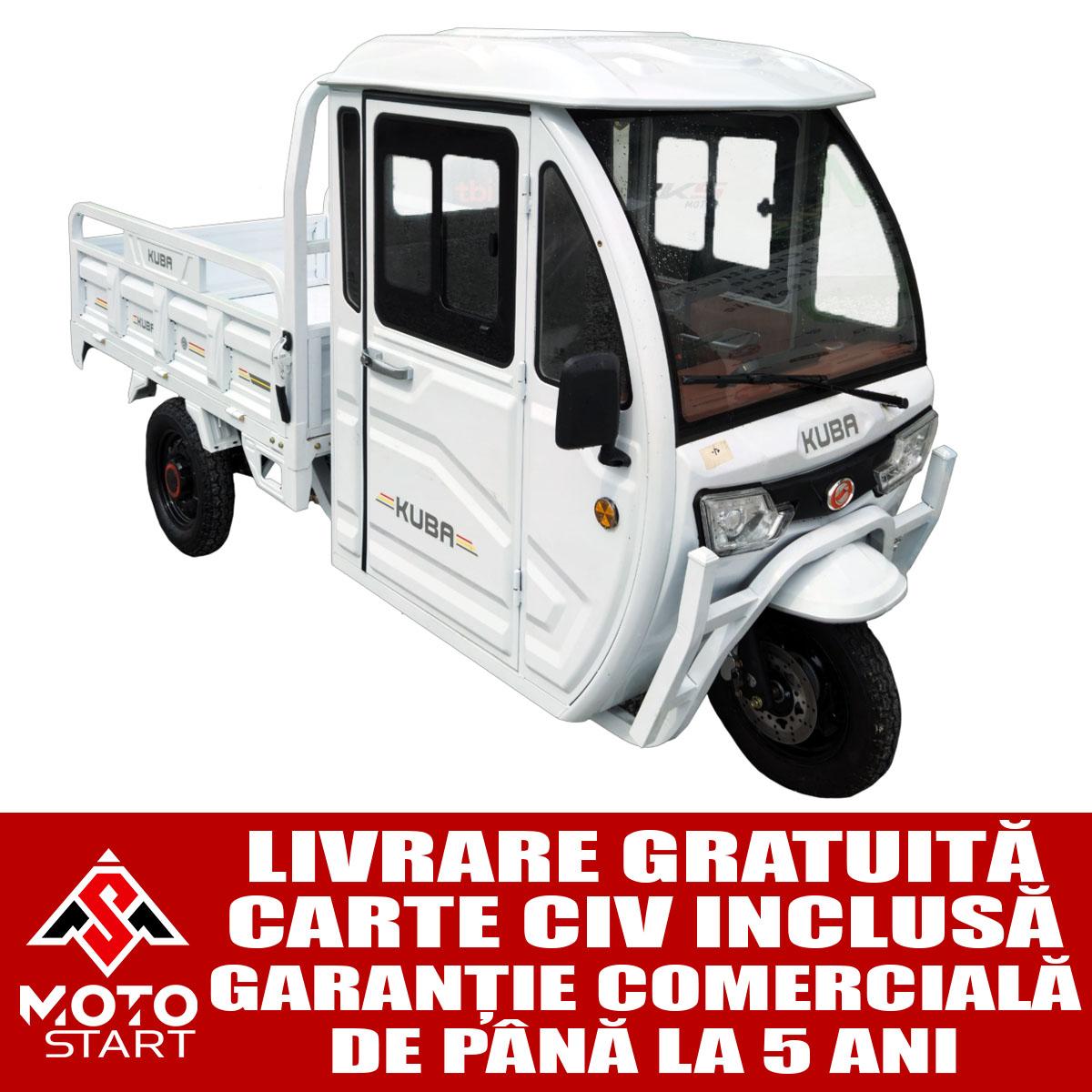 tricicleta electrica kuba e kamyonet cu cabina, putere motor 1000 w, baterie de 58 ah / 72v, autonomie de 60 80 km, fara permis, viteza 25 km/h, culoare alb, carte rar inclusa tricicleta electrica kuba e kamyonet cu cabina, putere motor 1000 w, baterie de 58 ah / 72v, autonomie de 60 80 km, fara permis, viteza 25 km/h, culoare alb, carte rar inclusa