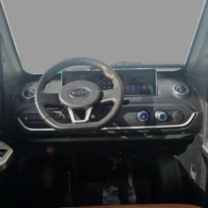 Masina electrica fara permis NIEVE Q-EN culoare gri-crem vedere frontala