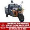 Triciclu electric de marfă KUBA LIGHT CARGO L2e-U gri antracit cu banner Moto Start pentru livrare gratuită, carte CIV inclusă și garanție comercială de până la 5 ani.