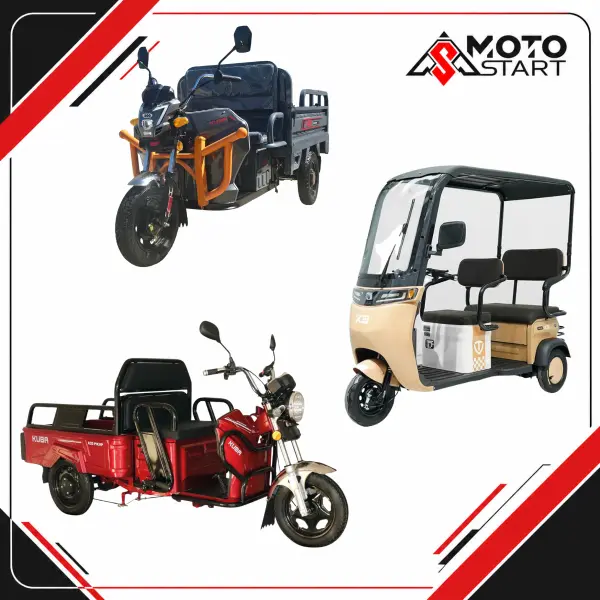 Gama de tricicluri electrice Kuba fara permis pentru marfa si persoane pe MotoStart
