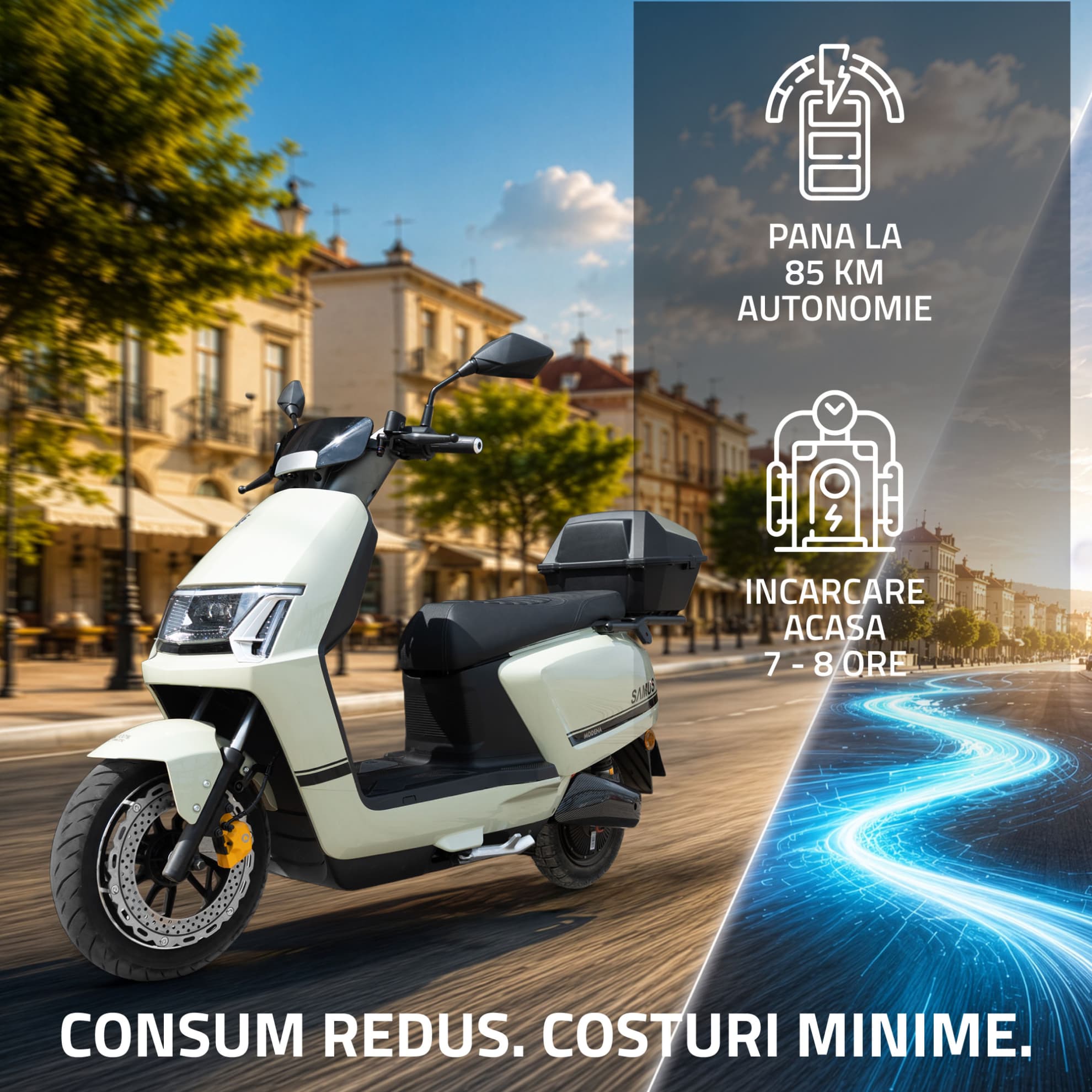 Afișaj autonomie scuter electric Samus Modena 25 Verde