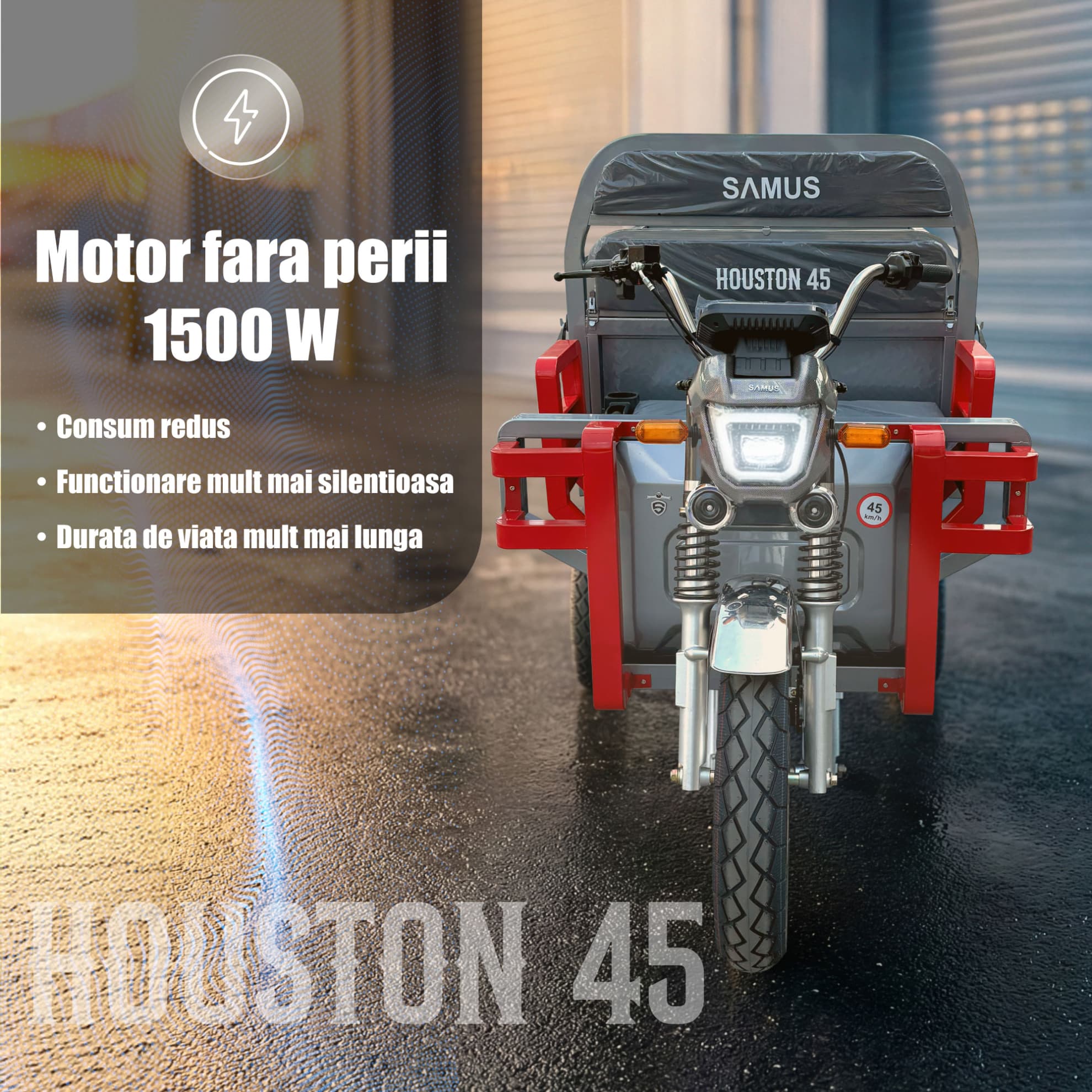 Motor electric fără perii 1500W pentru triciclu cargo Samus Houston 45 Silver