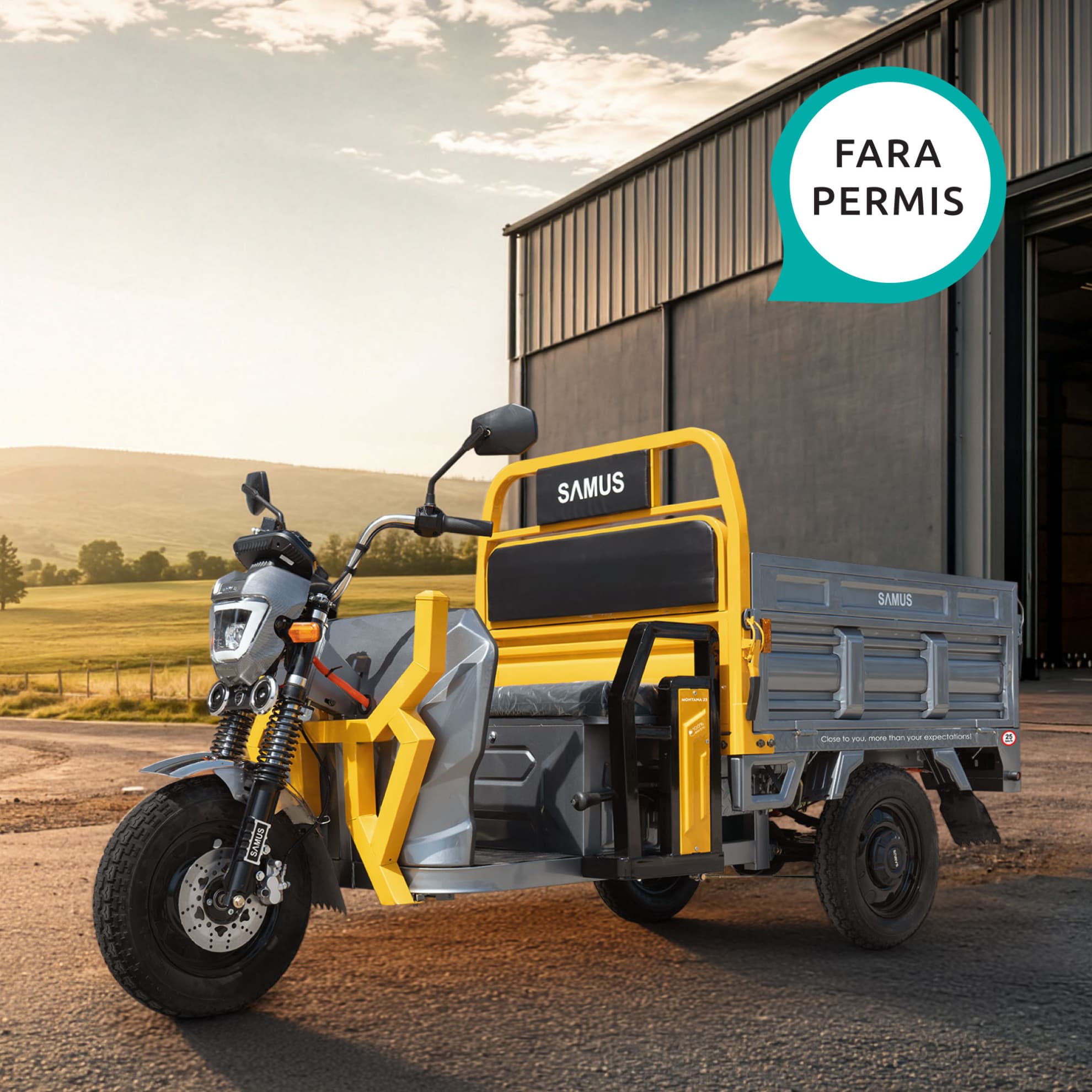 Triciclu electric cargo Samus Montana 25 utilizabil fără permis