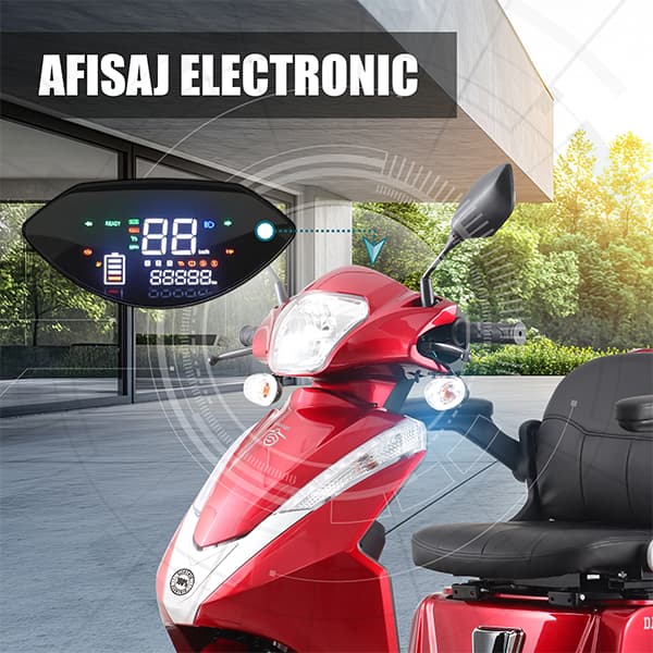 Afișaj electronic LCD triciclu electric Samus Dallas Red