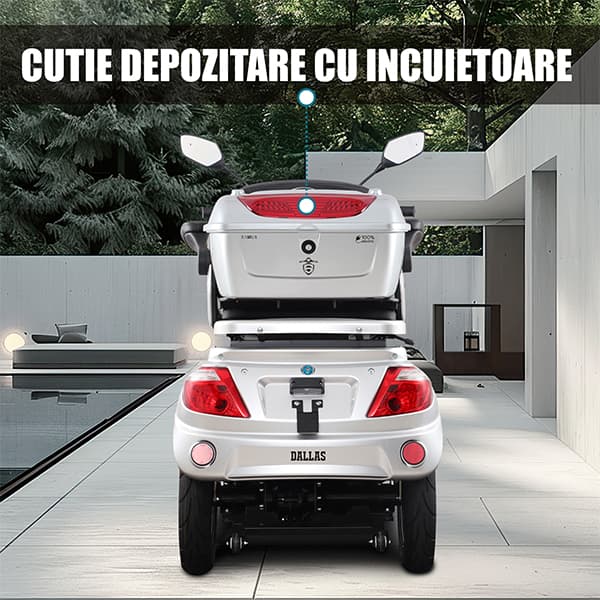 Cutie depozitare cu încuietoare triciclu electric Samus Dallas Silver