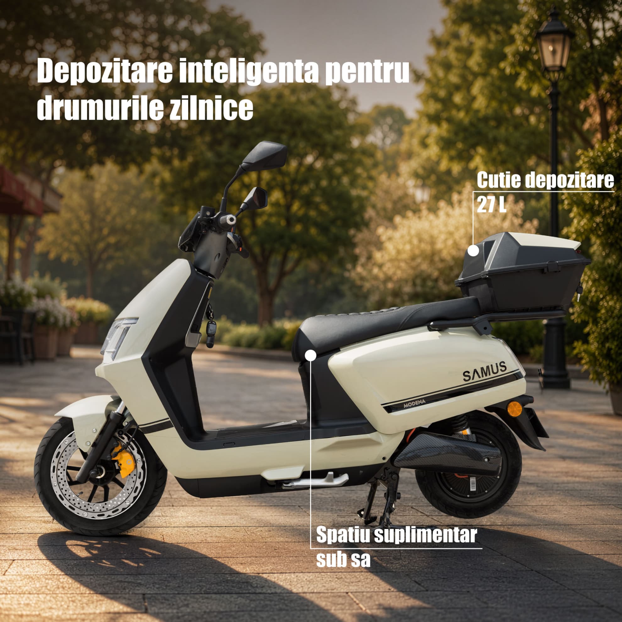 Spații depozitare scuter electric Samus Modena 25 Verde
