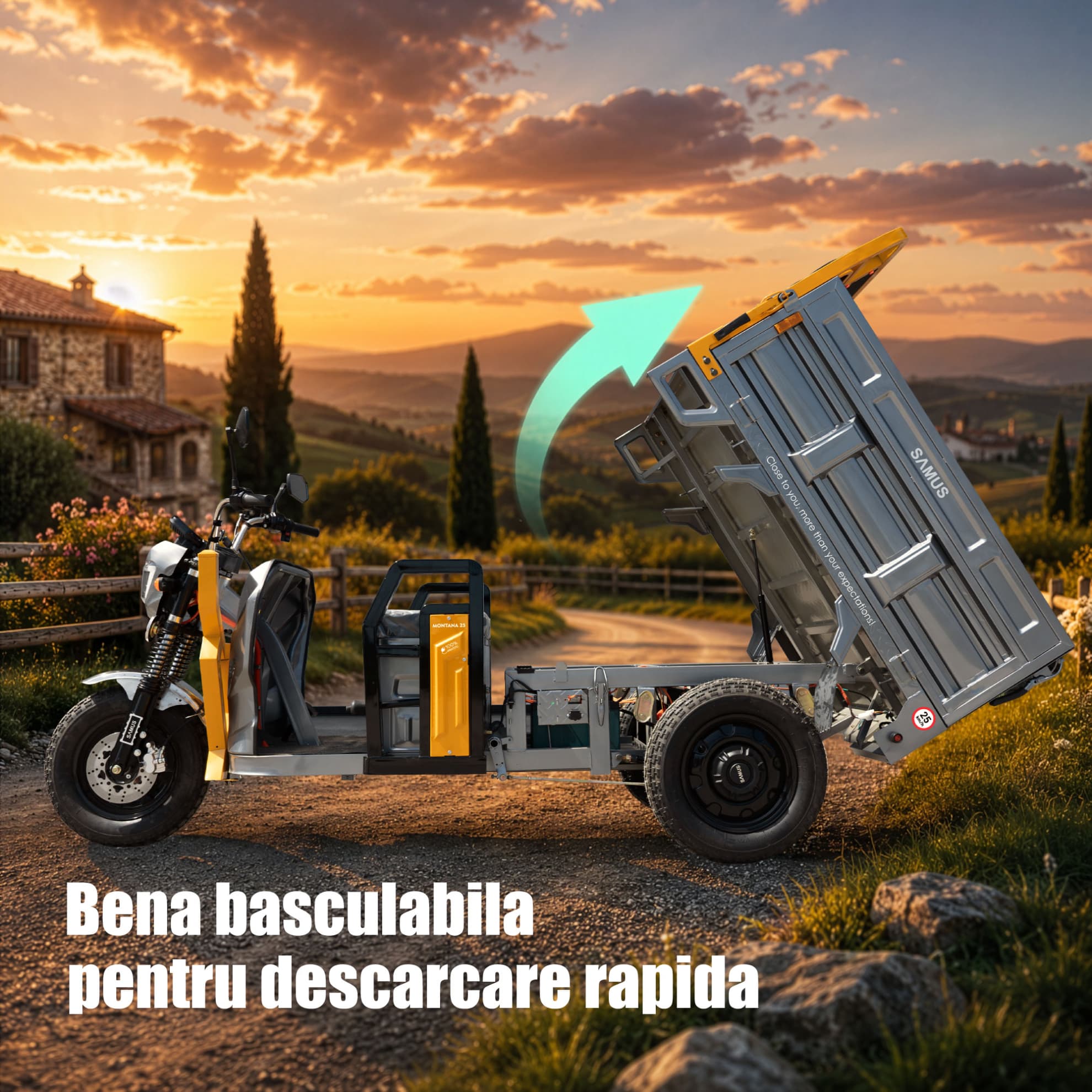 Bena basculabilă pentru triciclu electric cargo Samus Montana 25