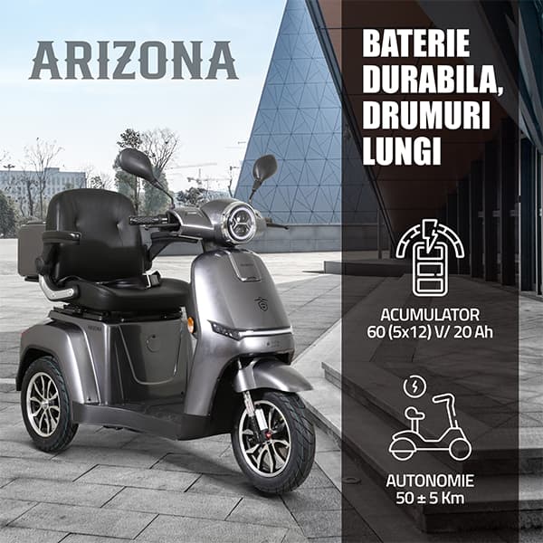 Banner autonomie 50km și acumulator 60V/20Ah Samus Arizona Silver