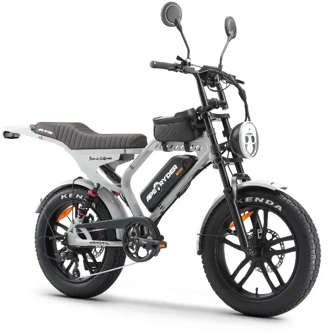APE RYDER MANDRILL Grey – Bicicletă electrică 250W Bicicletă electrică APE RYDER MANDRILL Grey cu motor Brushless 250W, baterie Li-Ion 48V/15Ah, autonomie până la 60 km și frâne hidraulice Karasawa.