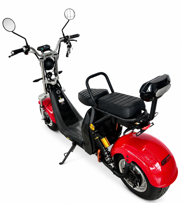 Vedere posterioară SMARDA SE-07 Roșu Vedere din spate și șa dublă scuter electric SMARDA SE-07