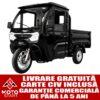 Triciclu electric, tricicleta cu cabină 3PLUSMOTO XF2200DZH, 3+KH06 BLACK, motor 2000 W, acumulator 72V/58Ah, viteza maxima 25 km/h, autonomie 59 km, afisaj LCD, 1 loc, negru