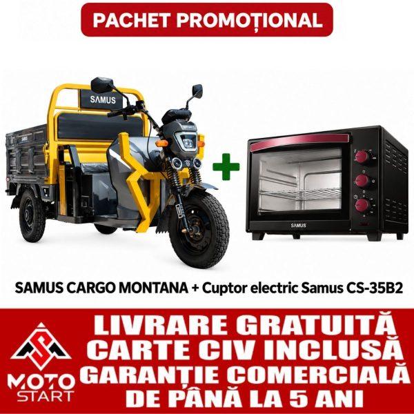 Pachet promoțional – Triciclu electric cargo Samus Montana + Cuptor electric Samus CS-35B2