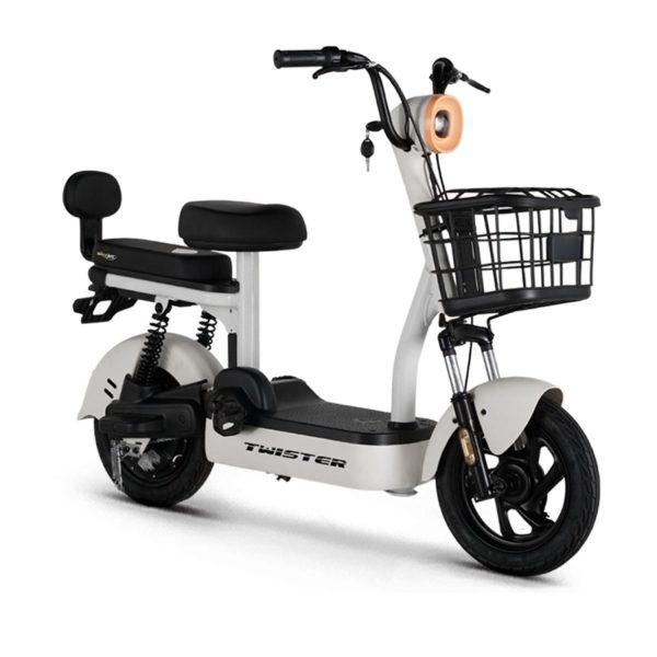 Scuter electric fără permis SKY JET TWISTER, motor 249 W, viteza maxima 25 km/h, acumulator plumb-acid 48V/12Ah, autonomie maxim până la 35-45 Km, sarcină maximă 75 Kg, alb